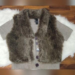 Faux Fur Sweater Jacket- NWOT